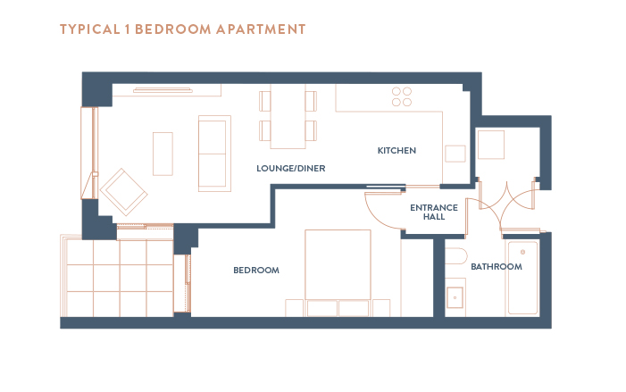 1 Bed Floor Plan